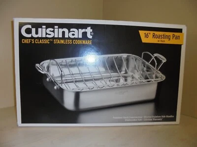 Cuisinart 16" Roasting Pan with Rack Chef's classic Stainless Cookware 7117-16UR - image 1 of 4