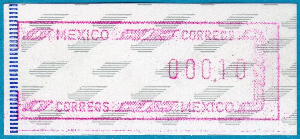 Sello de cajero automático Mexico Eagle 1997 doble tamaño al revés papel mexicano MNH Frama CVP Foto 1 de 1