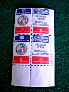 Plate Block of 4 / 6 cent stamps / MIA POW - 1970 - Mint 7 Unhinged - Picture 1 of 2