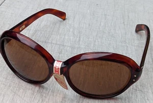 Vintage 1950 - 70s Nilsol Sunglasses Italy Ladies Unisex Tortoise Shell NOS Red - Picture 1 of 12