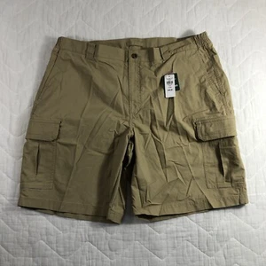 LL Bean Shorts Men's Size 42W Khaki Tan Chino Comfort Waist Cargo NWT - Picture 1 of 15