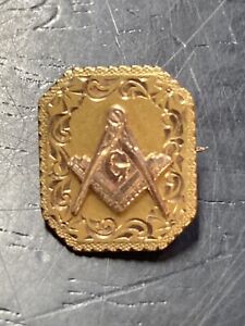 Vintage Gold Tone Free Masons Pin Masonic Mason