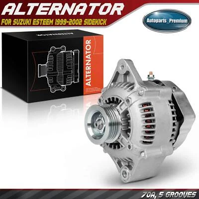 Alternator for Suzuki Esteem 1999-2002 Sidekick 1.8L 70A 12V CW 5-Groove Pulley - Image 1 of 4