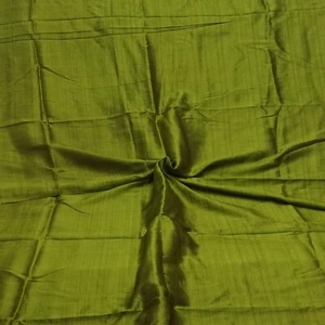 Vintage Green 100% Pure Silk Handloom Sari Remnant 4YD Craft Fabric Silk Scrap - Picture 1 of 4