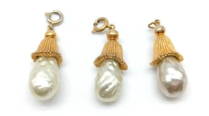Set Of Three (3) Vintage Sarah Coventry FASHION PARADE Baroque Pearls Pendants - Picture 1 of 9