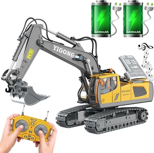 Remote Control Excavator Toy for Boys 4-7 Year Old, RC Digger Construction Toys - Picture 1 of 6