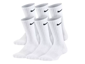 New Nike Kids' Performance Crew Socks Cushioned, Size XS 5-7, 6 Pairs - Picture 1 of 8