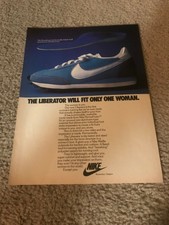 Vintage 1979 NIKE LIBERATOR Running Shoes Poster Print Ad Women 1970s Ad