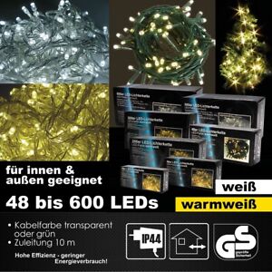 48-600er LED Lichterkette Außen Innen Party Weihnachtslichterkette weiß warmweiß