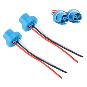 Pair 9007 Female Socket Harness Headlight Fog Light for 9004 HB1 HB5 Bulbs - Picture 1 of 12