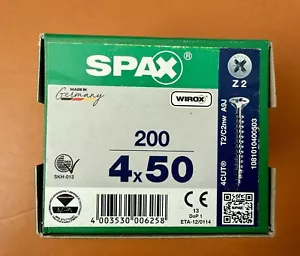 SPAX WIROX A9J 4x50mm PZ2 Universal Screws x200 - Picture 1 of 1