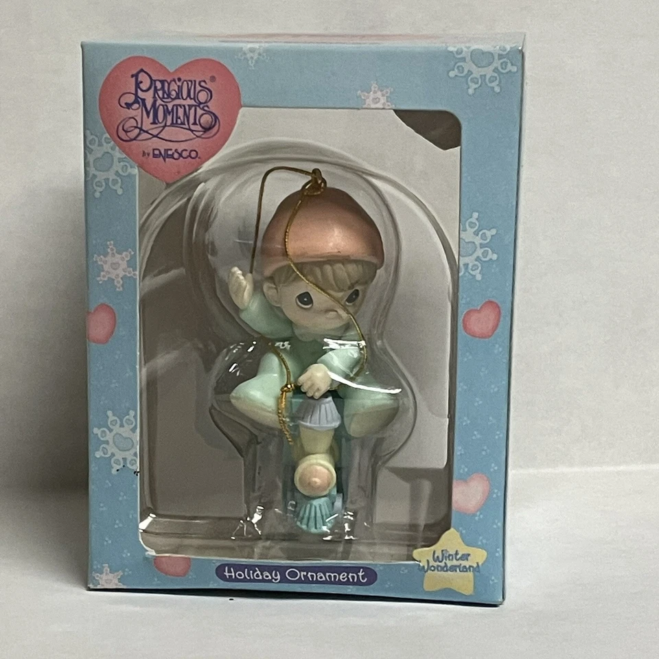 Precious Moments Brighten Up Holiday Ornament With Box Enesco #330388 VTG