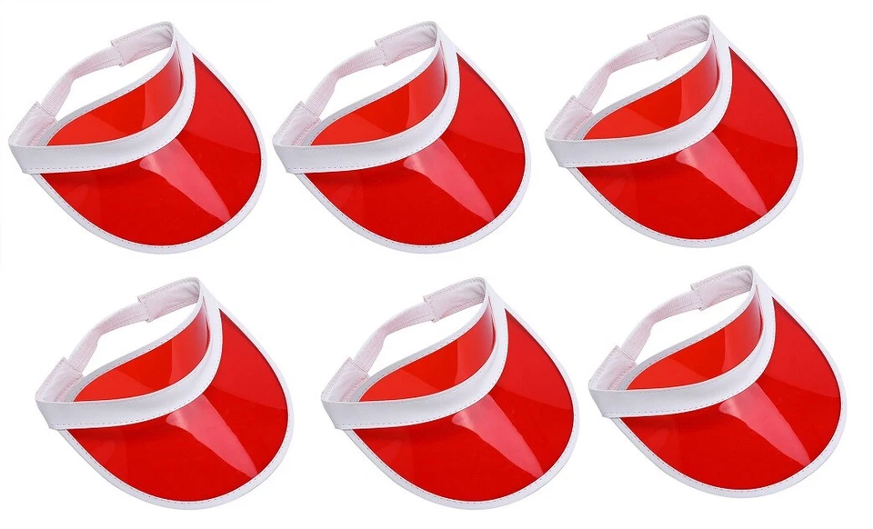 6件装复古网球海滩塑料太阳宾果经销商高尔夫赌场遮阳帽 — 第 1/1 张图片