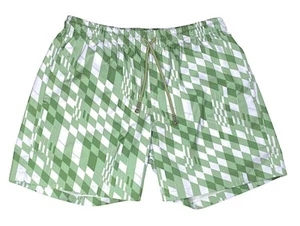 Private Policy New York Badeshorts Badehose Grün Weiß Grafik Muster Gr. M Neu - Bild 1 von 8