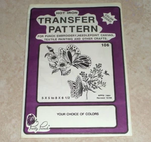 1989 Vintage Cross Pretty Punch Hot Iron Transfer Pattern, #106, Butterflies - Picture 1 of 1