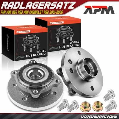 2x Radnabe Radlagersatz Vorne L+R mit ABS-Sensor für Mini Mini Cabriolet R50 R53 - Bild 1 von 4