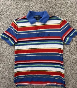 Vintage Polo Ralph Lauren Small Boys Youth Striped Short Sleeve Polo Shirt - Picture 1 of 8