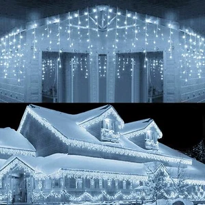 Tenda Luminosa Per esterno a 256 Led bianco fredd fisso + freddo intermittente - Foto 1 di 2