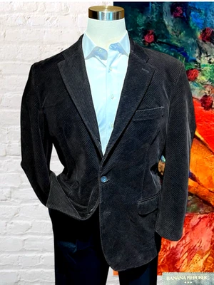 Blazer Chaqueta Deportiva Banana Republic Para Hombres 44S Marrón Pana Algodón 3/2 Rollo Foto 1 de 4