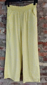 Cat & Jack Girls Pants Sz XL 14 Yellow Wide Leg Cotton Blend ab - Picture 1 of 5