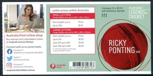 2021 Australian Legends Of Cricket Ricky Ponting - Stamp booklet Barcode 800727 - Picture 1 of 2