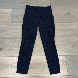 ATHLETA Azul Negro Saludo Alijo Bolsillo Grava Apretado Activo Leggings Talla S - Imagen 1 de 14