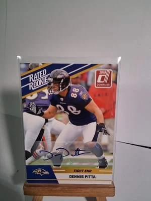 2010 Donruss Football Rated Rookie Auto Dennis Pitta - Image 1 of 3