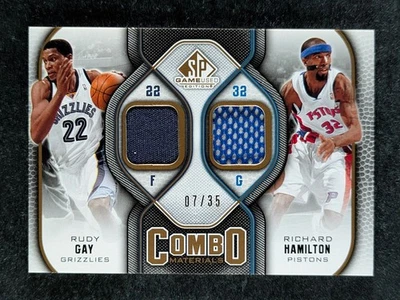 2009-10 SP Game Used RUDY GAY / RICHARD HAMILTON 7/35 Patch Combo Materials - Image 1 of 3
