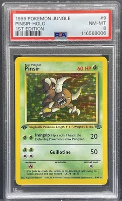 1999 Pokémon Jungle 1st Edition Pinsir Holo #9 PSA 8 - Image 1 of 2