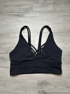 Lululemon Sports Bra Womens 6 Black Bra Bind and Cross Yoga Gym - Picture 1 of 4