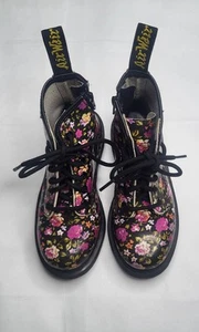 Children's Dr Martens Floral Boots AW501 UK13 EU32 US1 Sam Bound Great Condition - Picture 1 of 7