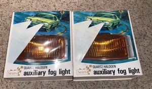 Juego de luces antiniebla halógenas ámbar vintage Sears lámpara auxiliar 12V ¡NUEVO! - Imagen 1 de 3