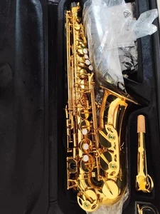 New professional alto saxophone YAS-62 gold key electrophoretic gold sax - Picture 1 of 7