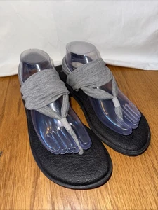 Sanuk Sandals Womens 11 Yoga Sling 2 Slingback Grey Comfort Casual Flats - Picture 1 of 6