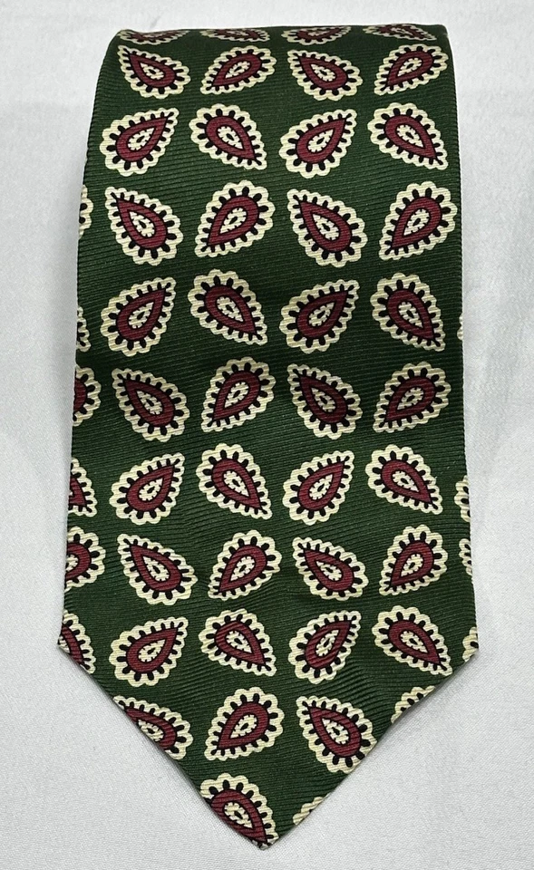 "Corbata vintage Polo Ralph Lauren verde floral cachemira seda para hombre EE. UU. 57"" X 3 3/4""" Foto 1 de 4