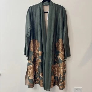 NWT Soft Surroundings Khalia Faux Suede Floral Long Topper Art To Wear Sz S - Picture 1 of 13