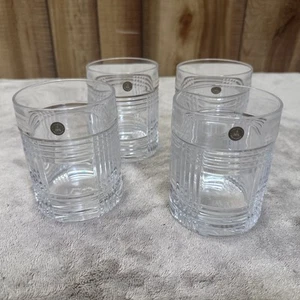 Set Of 4 Vintage Ralph Lauren Crystal Glen Plaid Double Old fashioned 4" glass - Picture 1 of 5