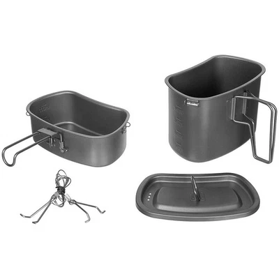 FOX OUTDOOR - Bushcraft Outdoor Hiking TITANIUM Extra Light Mess Kit 3... - Immagine 1 di 4