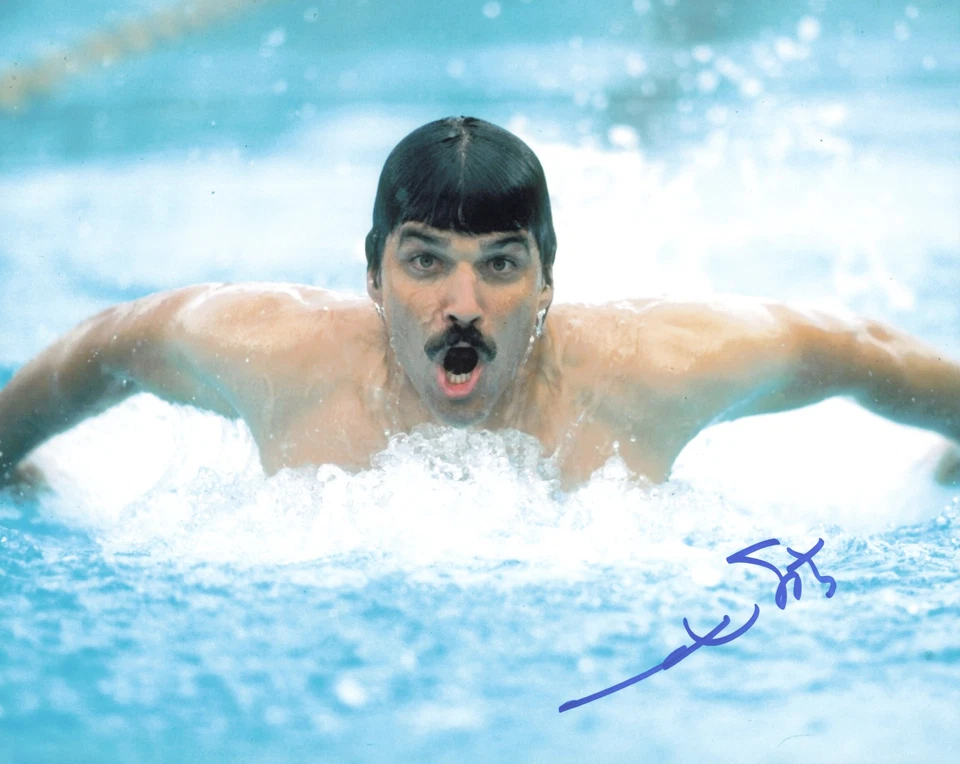 Foto de natação autografada assinada por Mark Spitz 8x10 - Imagem 1 de 1