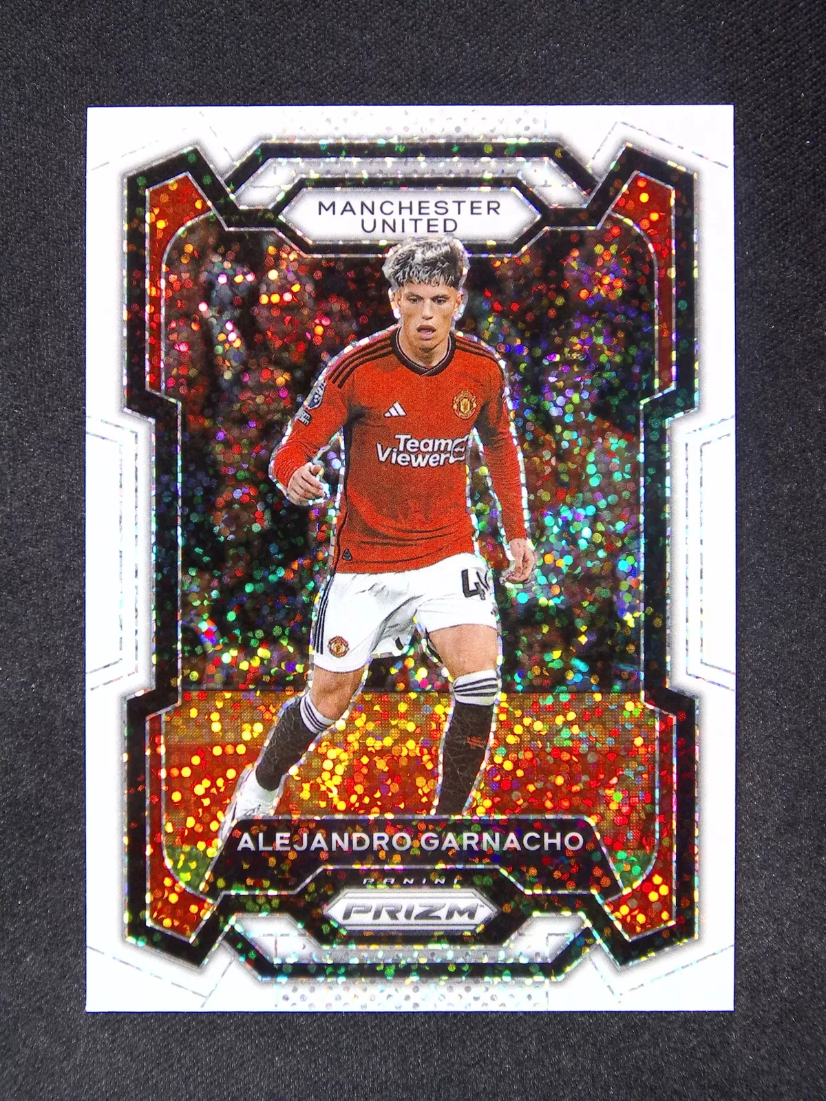 2023-24 Panini Prizm Premier Alejandro Garnacho #50 Man United White Sparkle