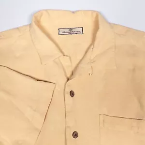 Camisa Tommy Bahama Para Hombres Bailarines de Hula Amarilla 100% Se Ajusta Como M Jacquard Campamento - Imagen 1 de 4