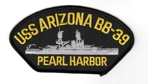 USS Arizona BB-39 Pearl Harbor schwarzer Hut Aufnäher - Bild 1 von 1