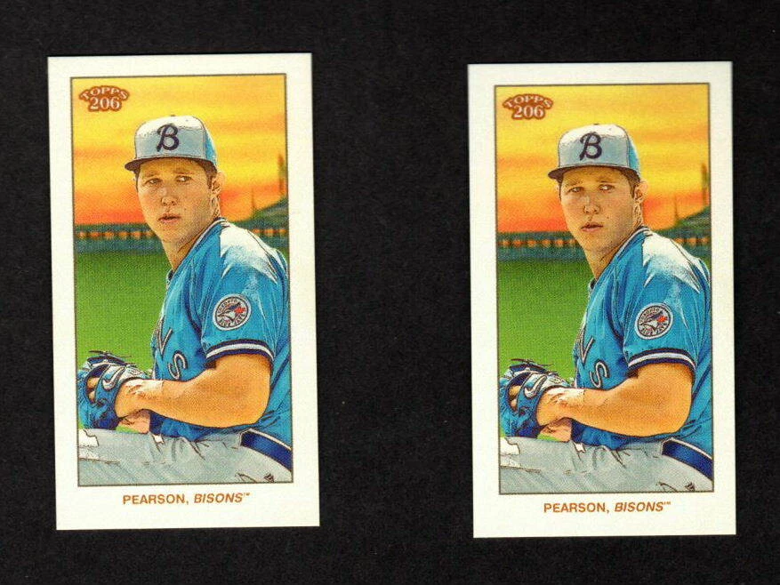 NATE PEARSON 2020 T206 BASE & PIEDMONT BACK BUFFALO BISON TORONTO BLUE JAYS - Image 1 of 2