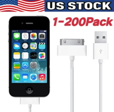 LOTE de cable de datos de carga USB de 3 pies y 30 pines para iPad 1/2/3 iPod Nano 1-6 Foto 1 de 4