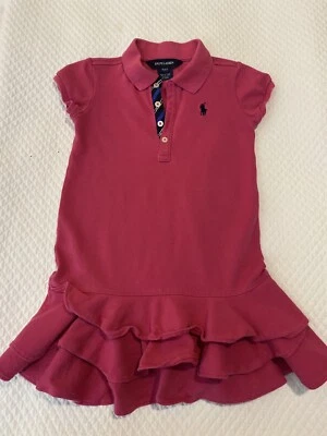 VESTIDO NIÑA RALPH LAUREN TALLA 4/4T ROSA CON DOBLADILLO CON VOLANTES Foto 1 de 4