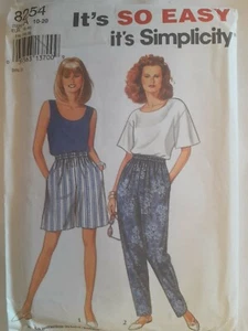 Pull On Pants Shorts Simplicity Sewing Pattern 8254 Size A 10 12 14 16 18 20 UC - Picture 1 of 5