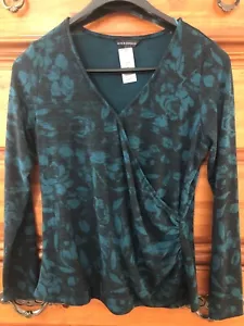 Rock & Republic Womens X-Large Shirt Long Sleeve Dark Green And Black - Picture 1 of 9