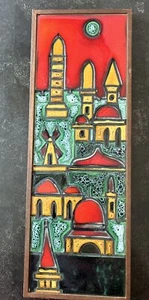 Dina Original Large Jerusalem Judaica Enamel Tiles Decorated Wall Hanging Plaque - Picture 1 of 4