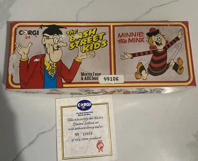 Corgi D47/1 The Bash Street Kids AEC Bus & Morris J Van Minnie the Minx set New - Image 1 of 4