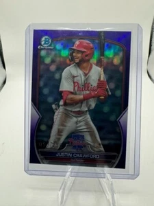 2023 Bowman Chrome-Justin Crawford #BDC71-Purple /250 - Picture 1 of 2